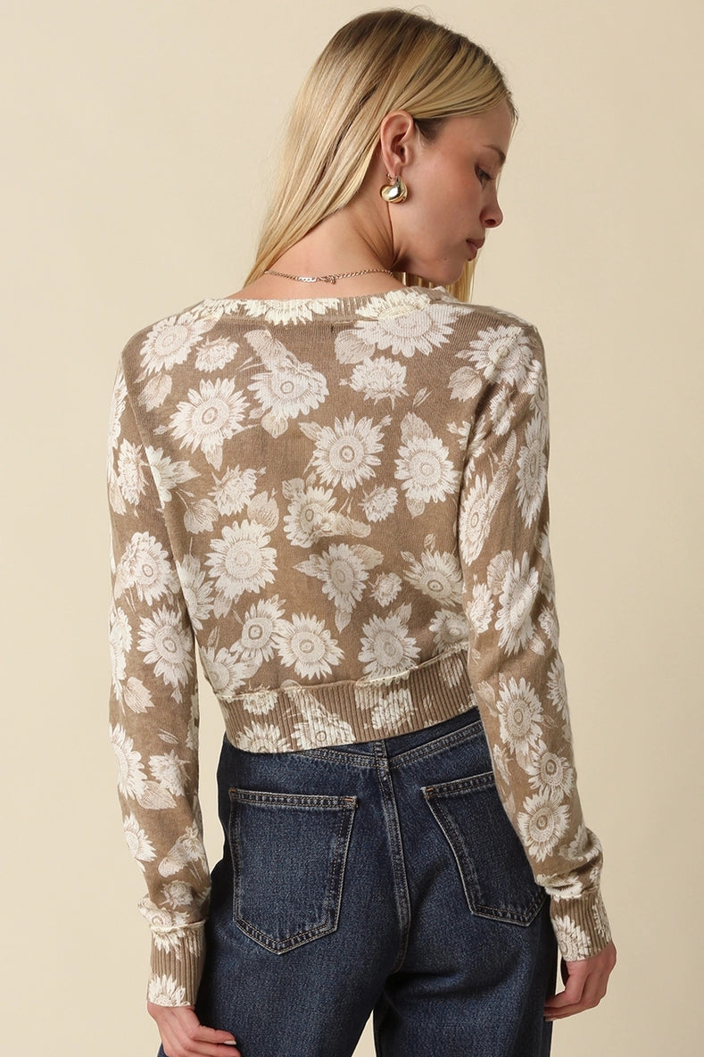 Isabel Floral Cropped Cardigan