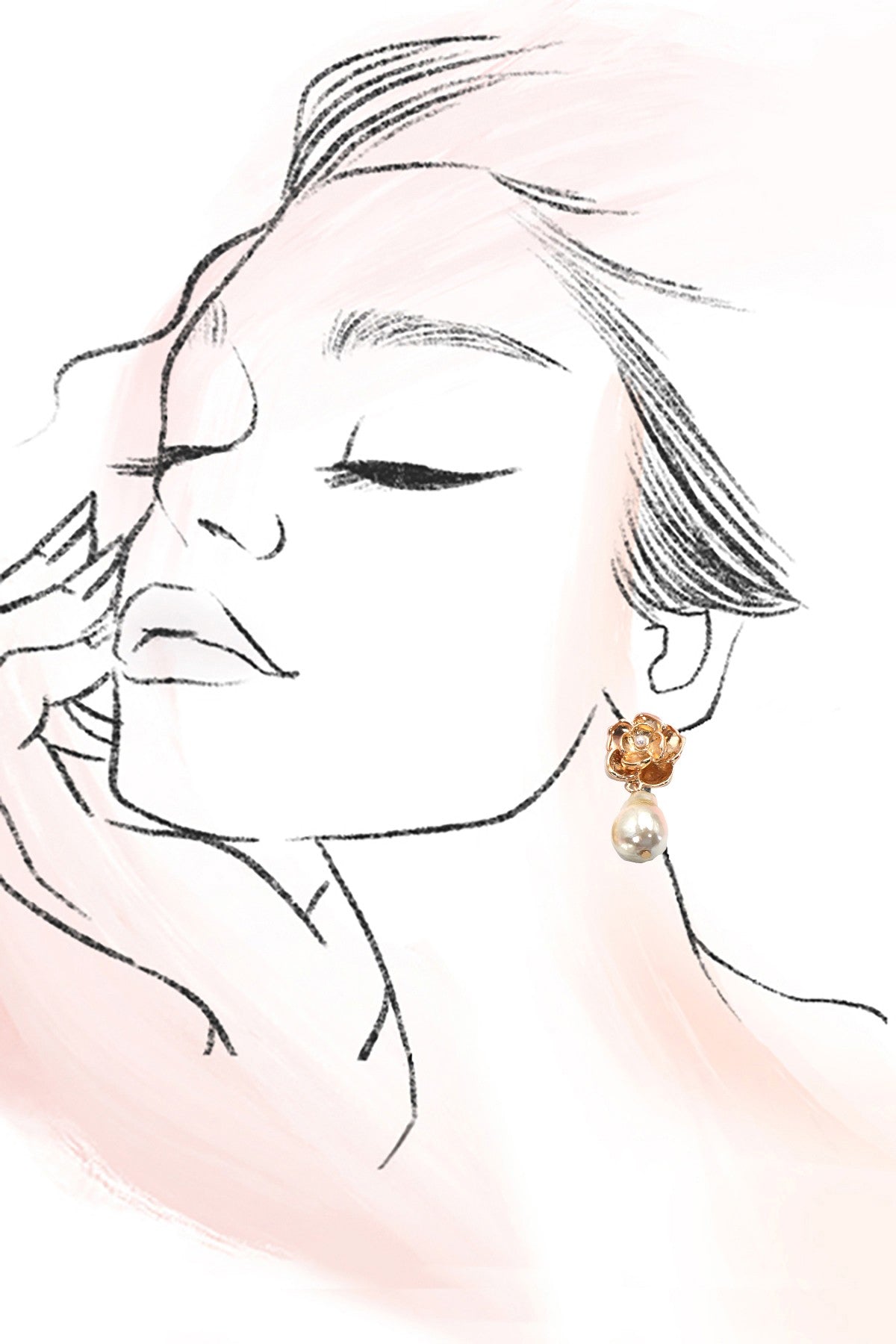 Golden Garden Pearl Drop Earrings
