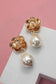 Golden Garden Pearl Drop Earrings