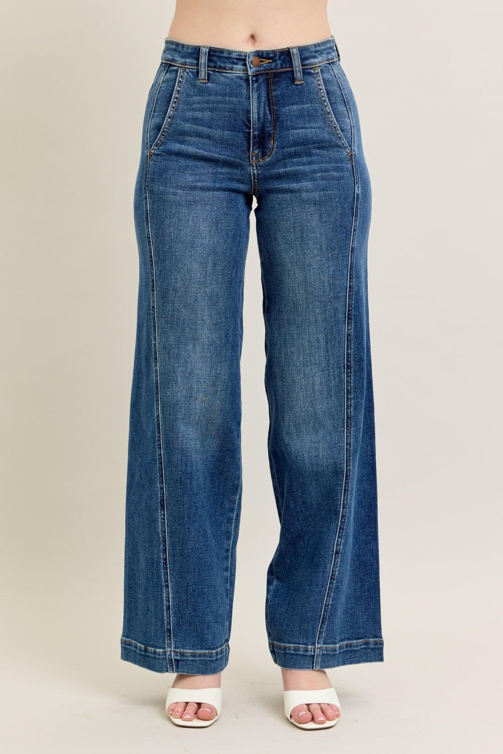 Judy Blue HW Trouser Wide Leg Jeans