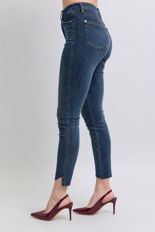 Judy Blue High-Waist Tummy Control Step Hem Skinnies