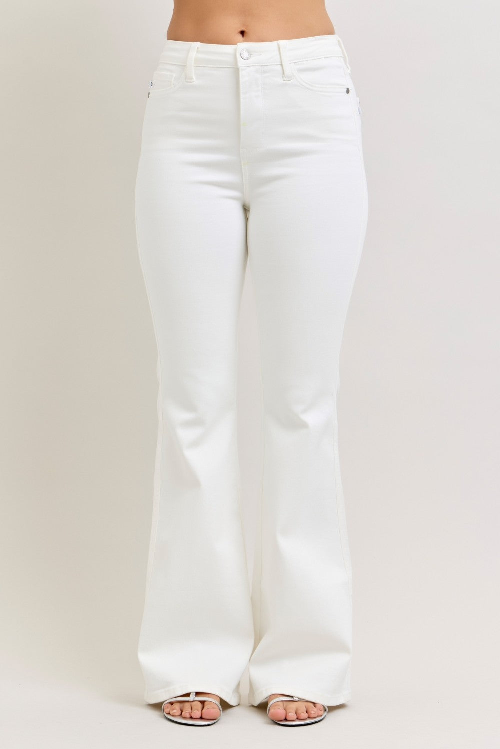 Judy Blue Ivory Icon Tummy Control Flares