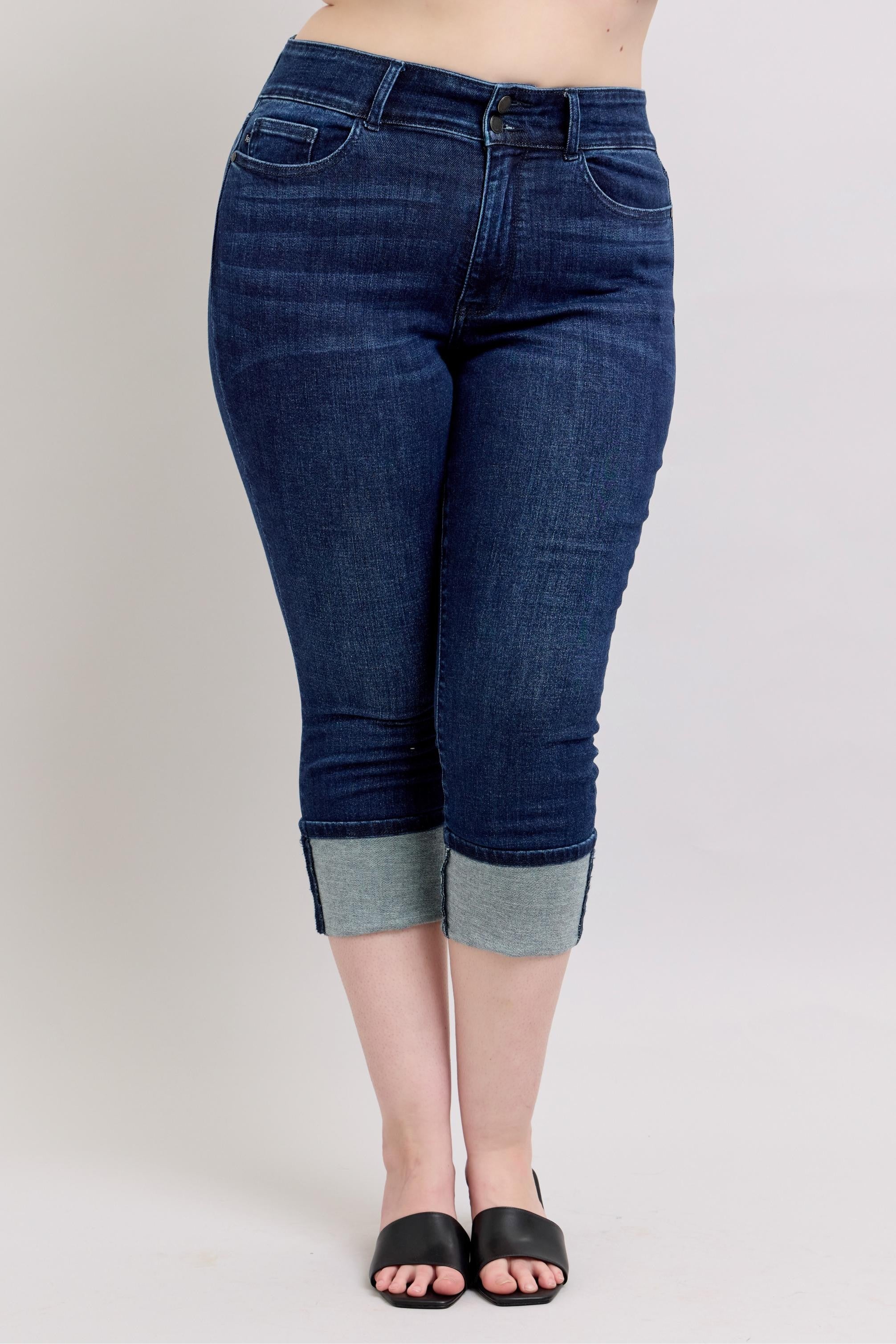 Judy Blue Plus Weekender Double Waist Band Capris