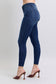 Judy Blue Mid-Rise Raw Hem Skinnies
