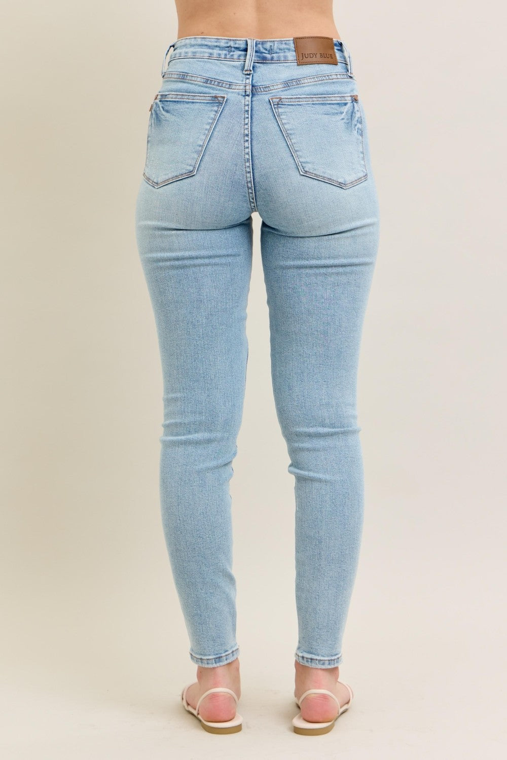 Judy Blue Mid-Rise Tummy Control Vintage Wash Skinnies