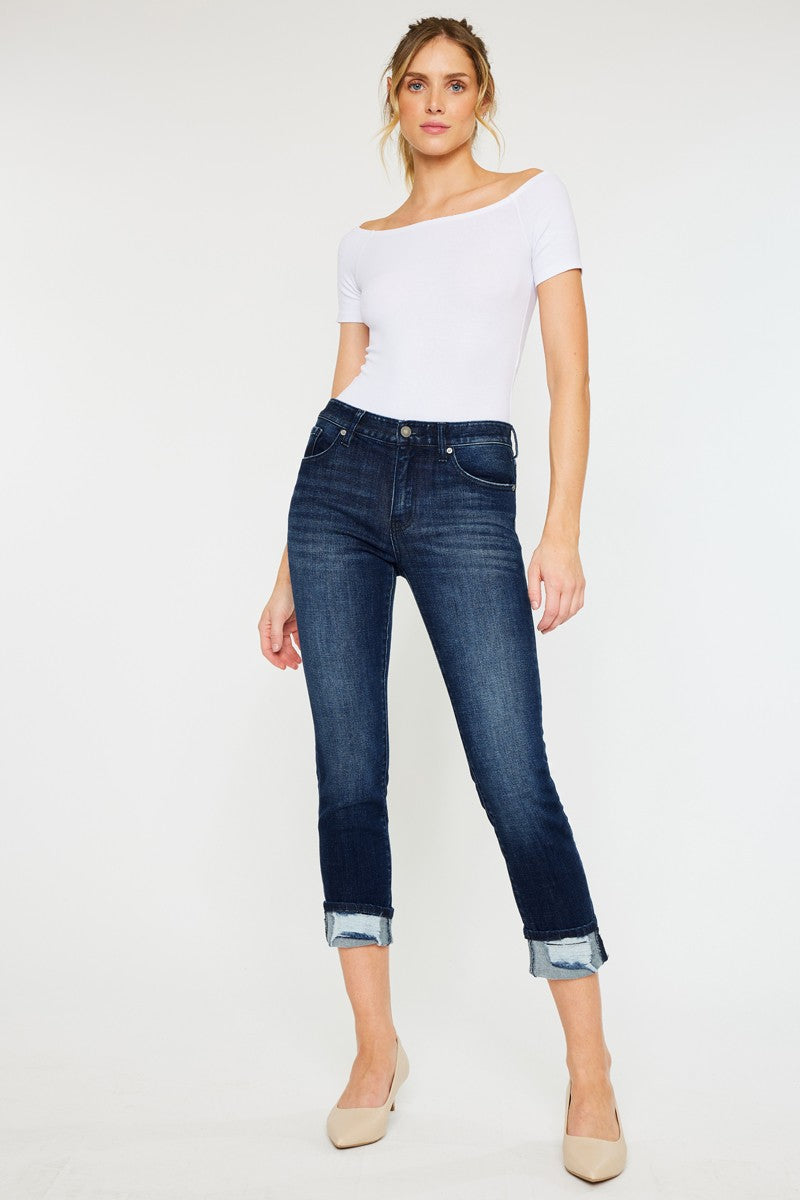 Turning The Page KanCan Dark Wash Mid Rise Skinnies