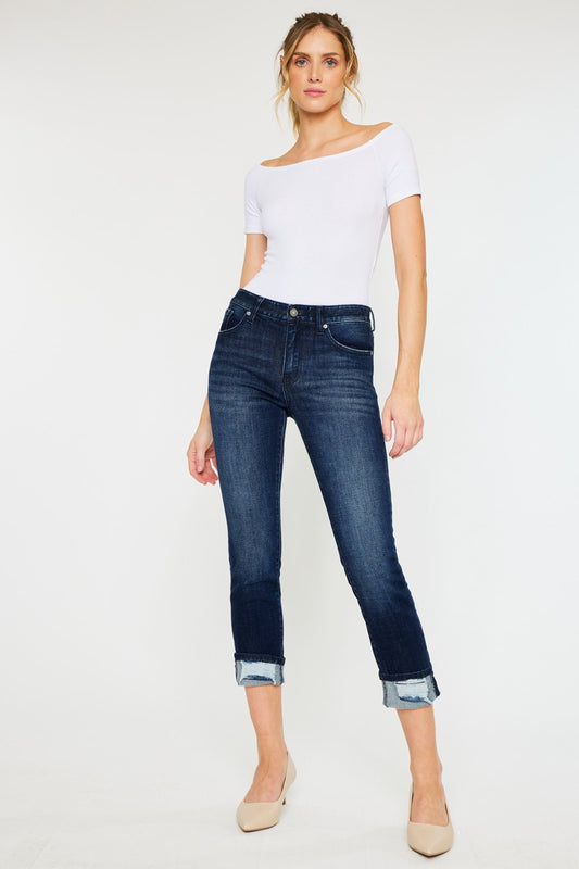 Turning The Page KanCan Dark Wash Mid Rise Skinnies