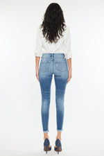 Load image into Gallery viewer, KanCan Medium Wash Distressed Skinnies
