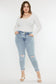 High Rise Folded Ankle Skinny Light Wash KanCan