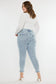 High Rise Folded Ankle Skinny Light Wash KanCan
