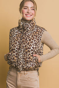 Leopard Puffer Vest
