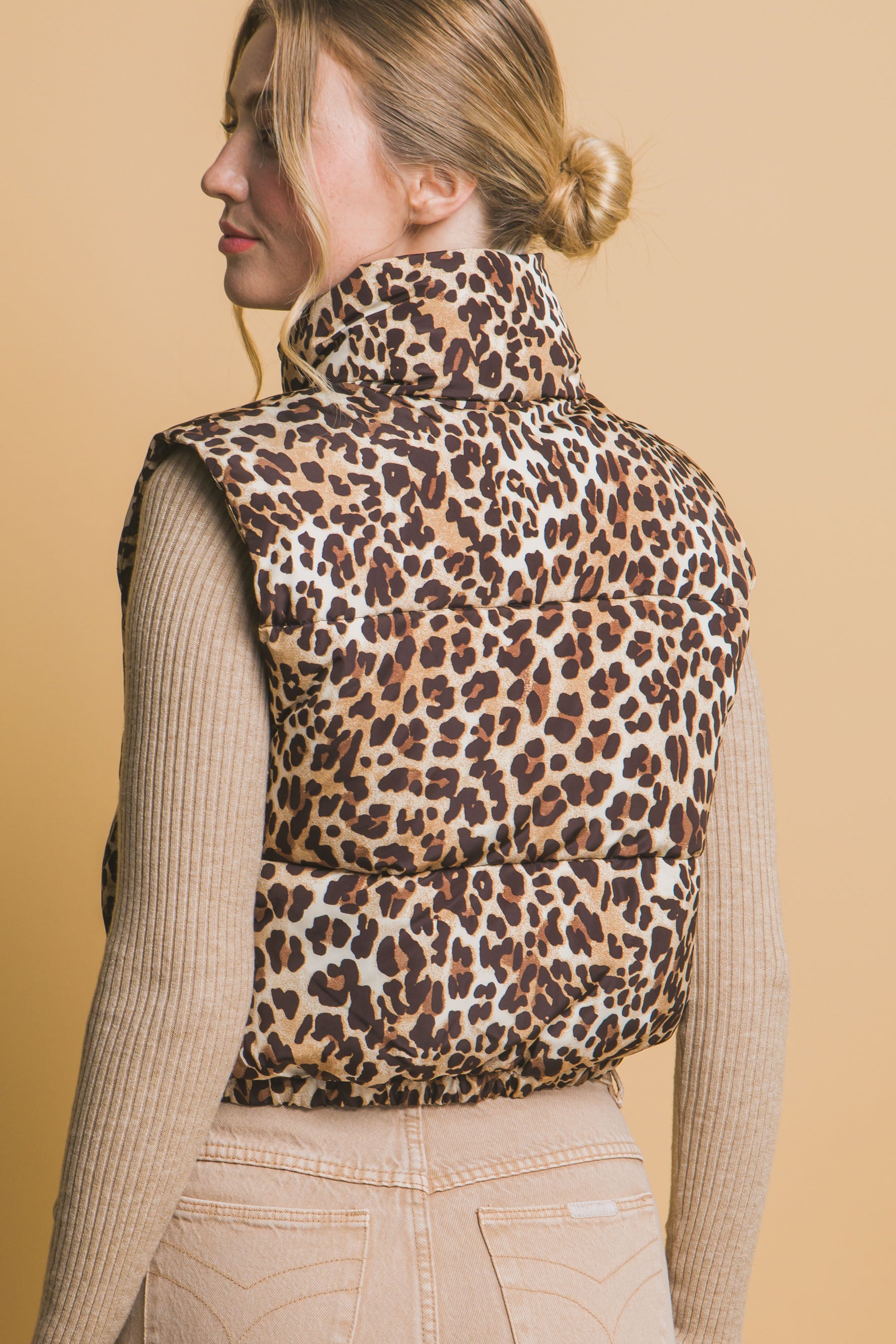 Leopard Puffer Vest