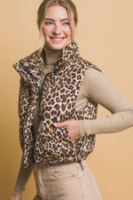 Load image into Gallery viewer, Leopard Puffer Vest
