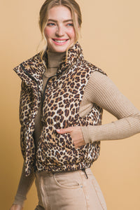 Leopard Puffer Vest