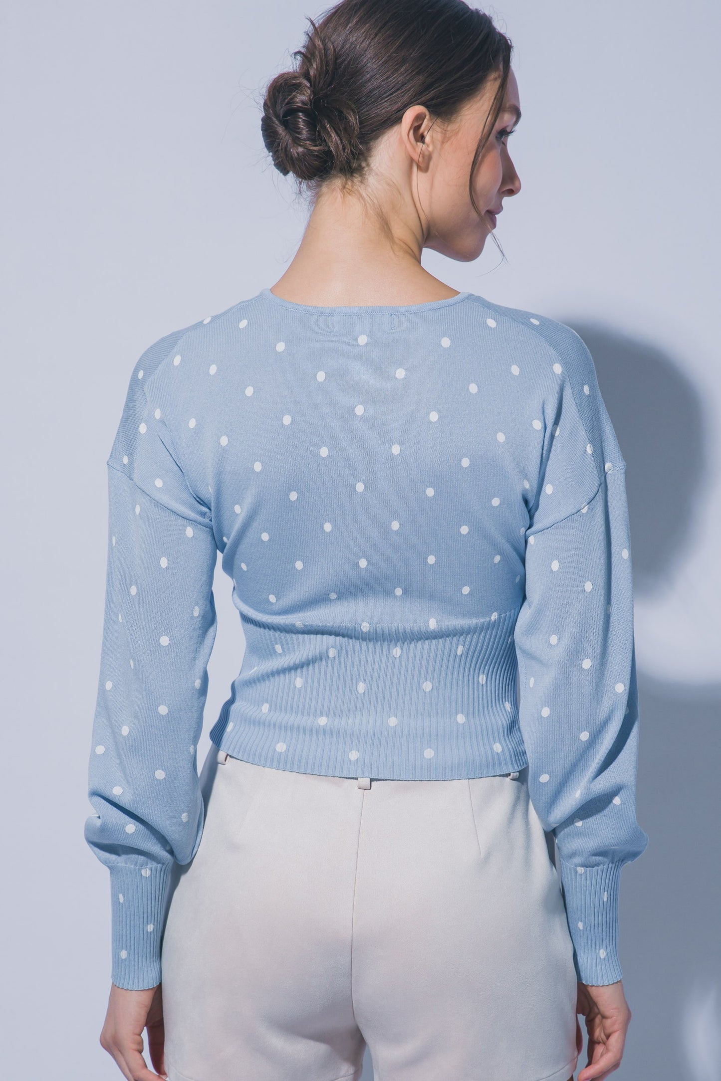 Spring Skies Polka Dot Cardigan