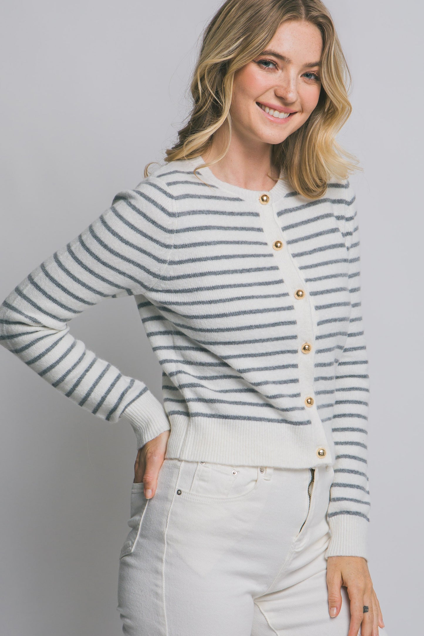 Polished & Cozy Striped Cardigan
