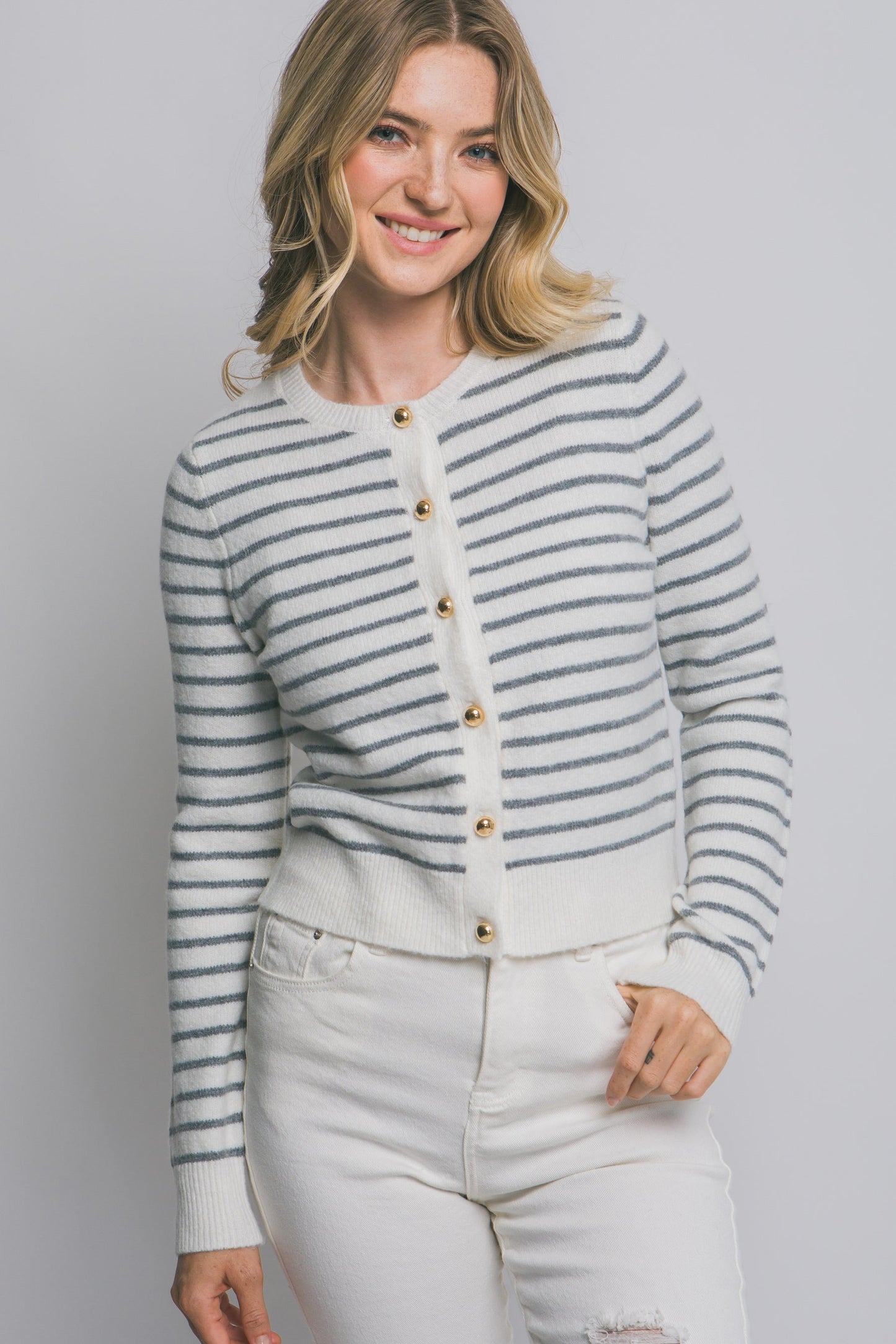 Polished & Cozy Striped Cardigan