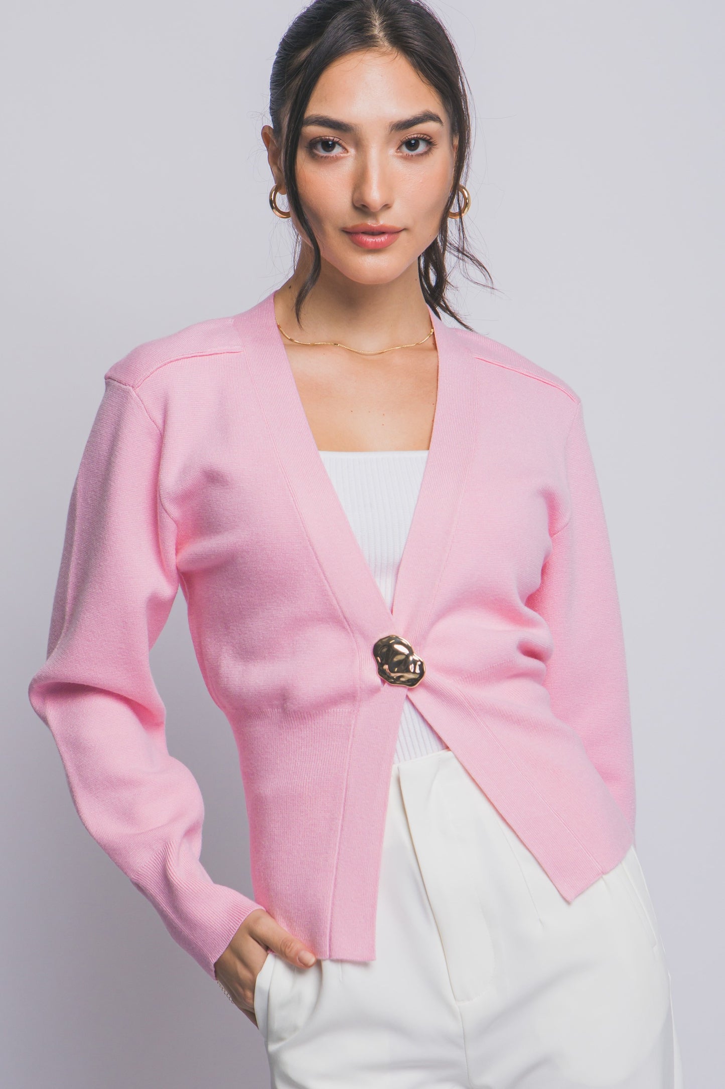 Pretty in Pink Button Cardigan