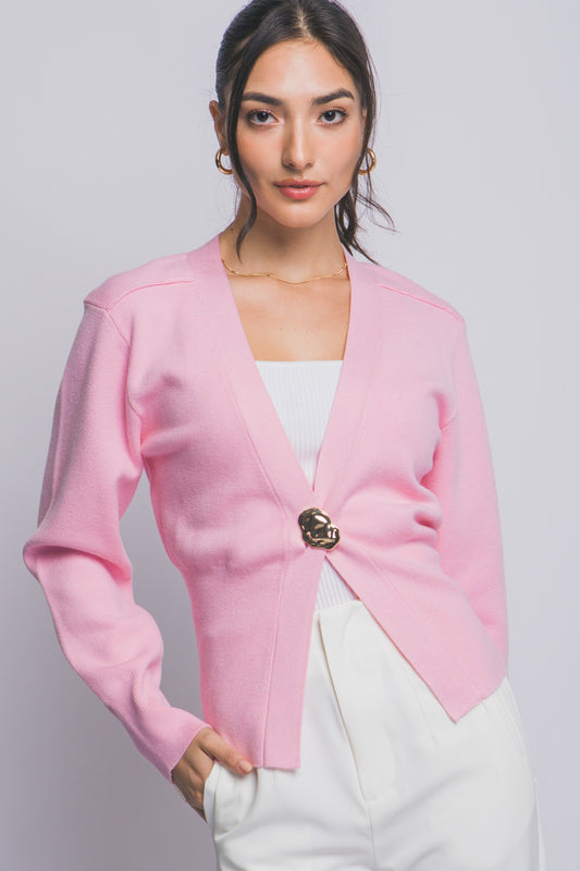 Pretty in Pink Button Cardigan