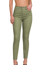 Load image into Gallery viewer, High-Rise Colored Skinnies - Light Olive
