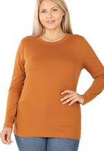 Load image into Gallery viewer, Buttery Soft Crew Neck Long Sleeve Tee - Plus
