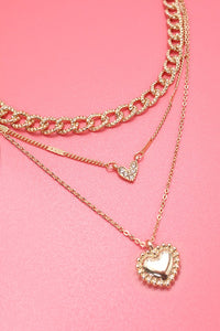 Multi-layer Heart Rhinestone Necklace