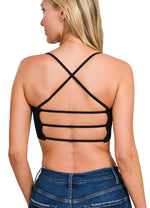 Load image into Gallery viewer, Ribbed 3-Strap Cross Back Bralette
