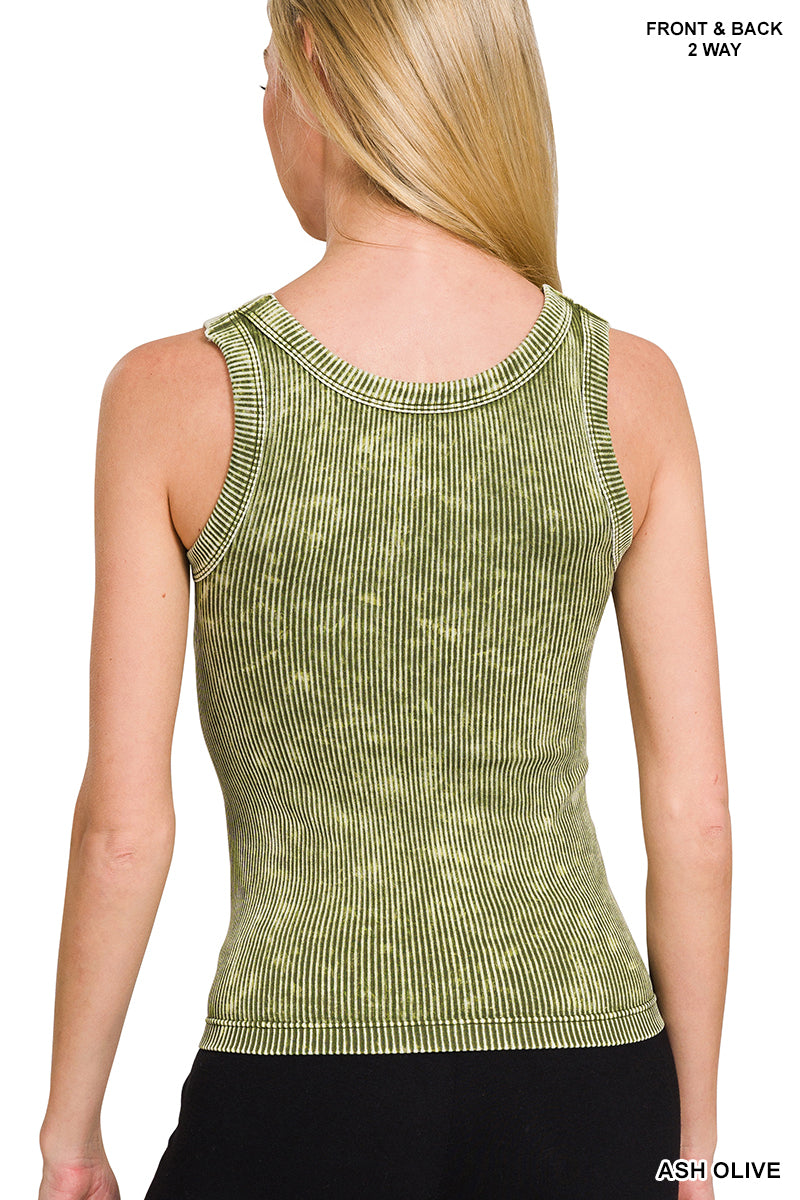 Two of A Kind 2-Way Tank - Vintage Olive