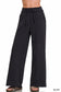 Fleece Exposed Seam Extra Wide Leg Sweatpants Black