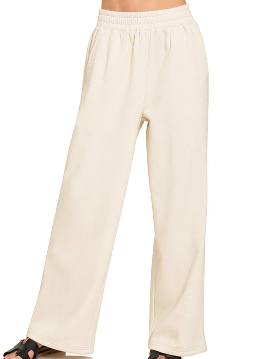 Fleece Sweatpants Sand Beige
