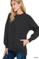 Hello Cozy Crewneck ~ Black