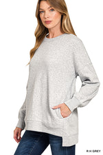 Load image into Gallery viewer, Hello Cozy Crewneck ~ Heather Gray
