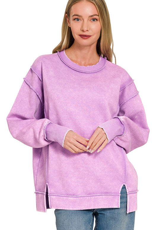 Soft Mood Exposed Seam Pullover