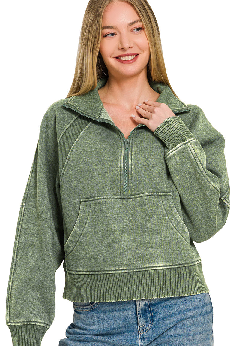 Outlander Half-Zip Sweatshirt ~ Evergreen