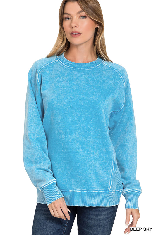 The Flatter Me Crewneck Deep Sky