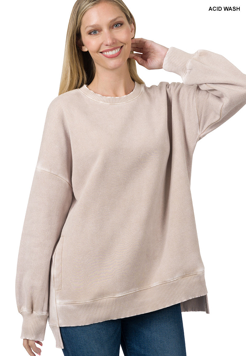 Hello Cozy Crewneck ~ Ash Mocha