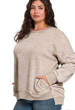Load image into Gallery viewer, Hello Cozy Crewneck ~ Ash Mocha
