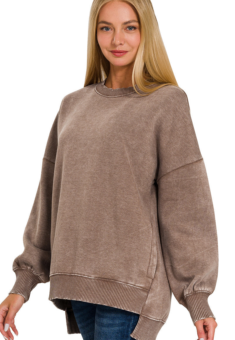 Hello Cozy Crewneck ~ Mocha