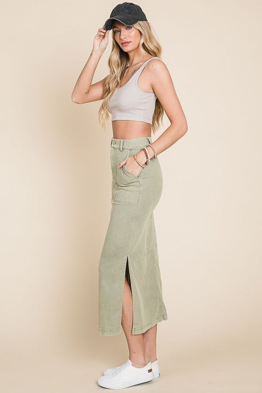 Wanderway Olive Midi Skirt