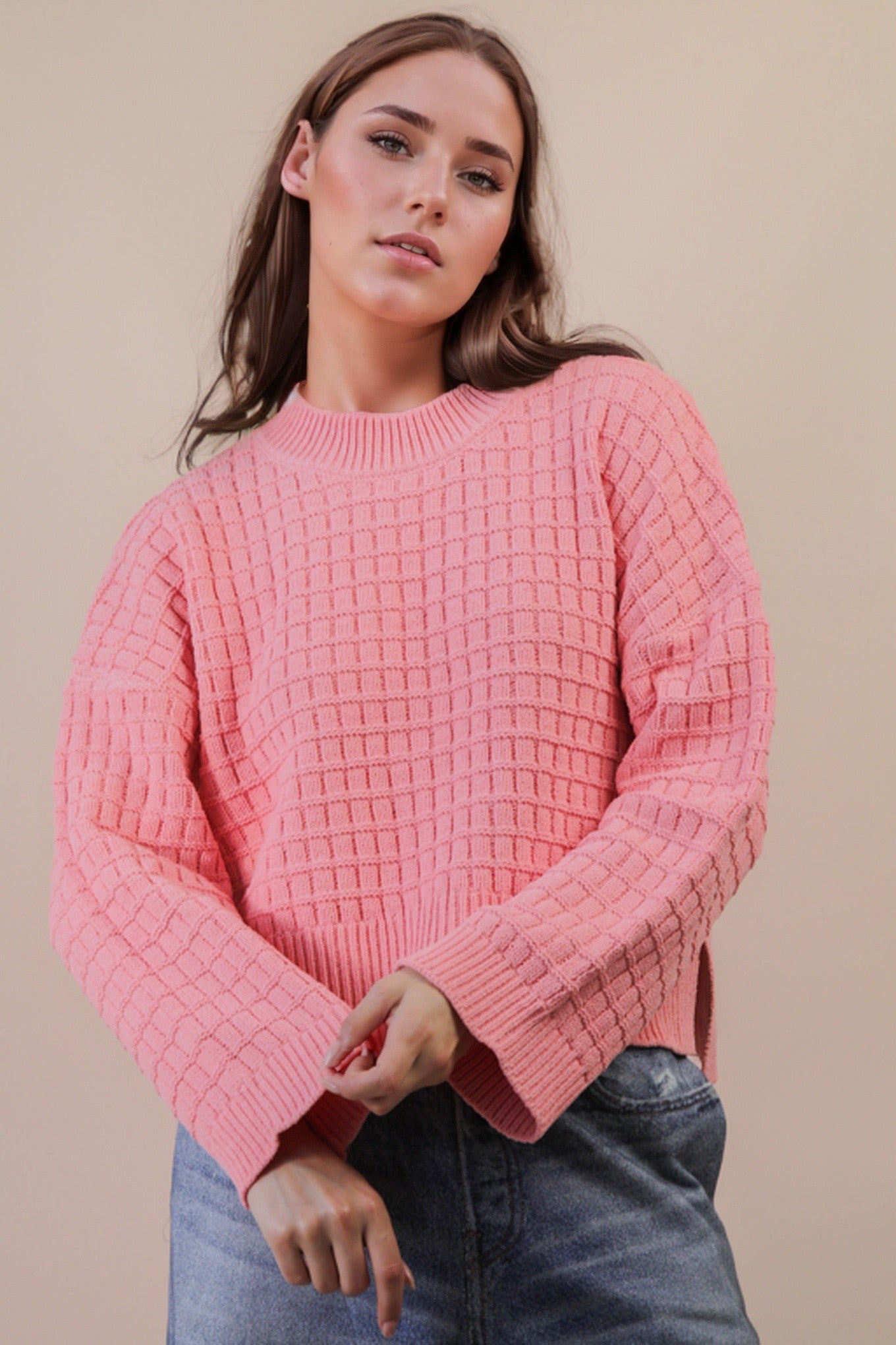 Coral Haven Textured Pullover