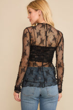 Load image into Gallery viewer, Flirty Lace Mesh Top ~ Black
