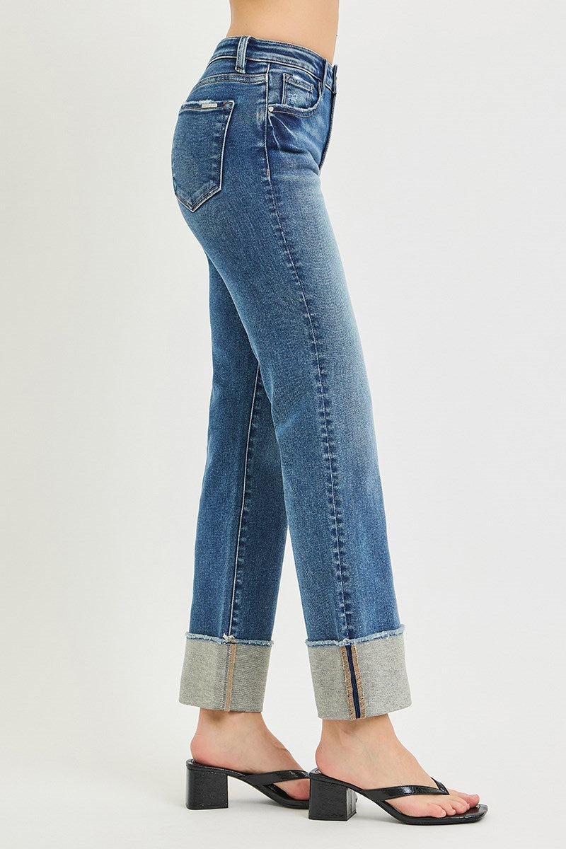 Risen Mid-Rise Turn It Up Cuffed Jeans