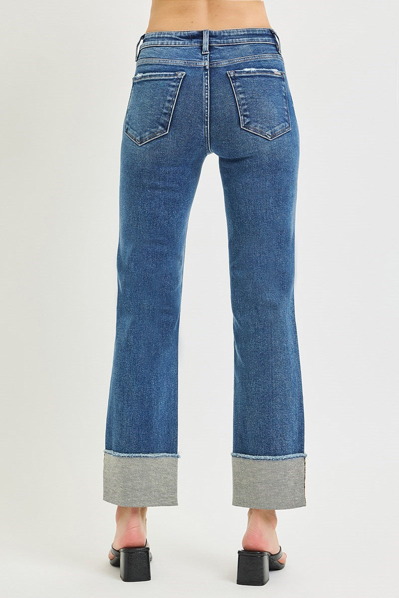 Risen Mid-Rise Turn It Up Cuffed Jeans