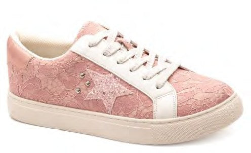 Pink Lace Supernova Tennies by Corkys