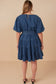 Carrying Your Love With Me Denim Washed Belted V-Neck Dress