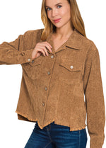Load image into Gallery viewer, Frayed Hem Corduroy Shackett

