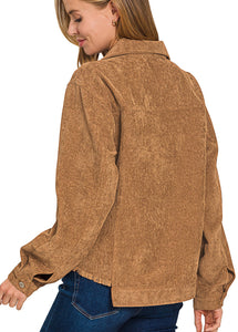 Frayed Hem Corduroy Shackett