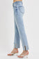 Risen High Rise Straight Cuffed Jeans
