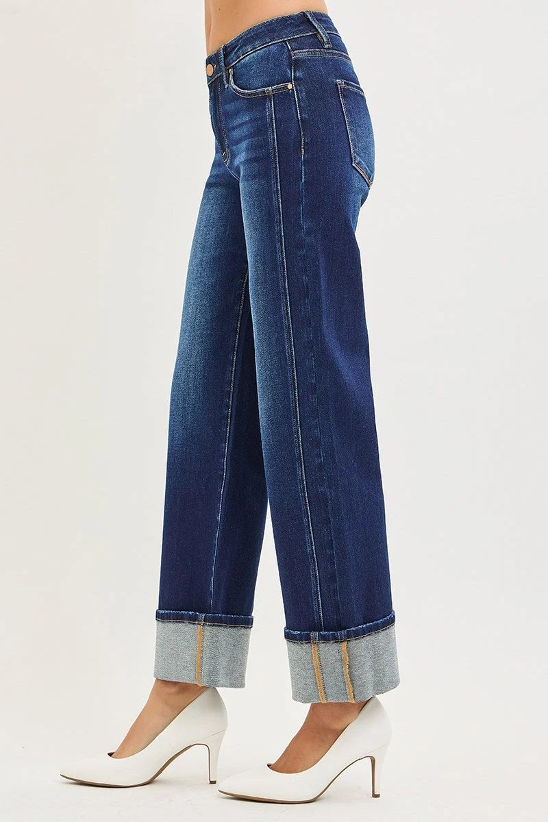 Risen Mid-Rise Worth The Cuff Jeans