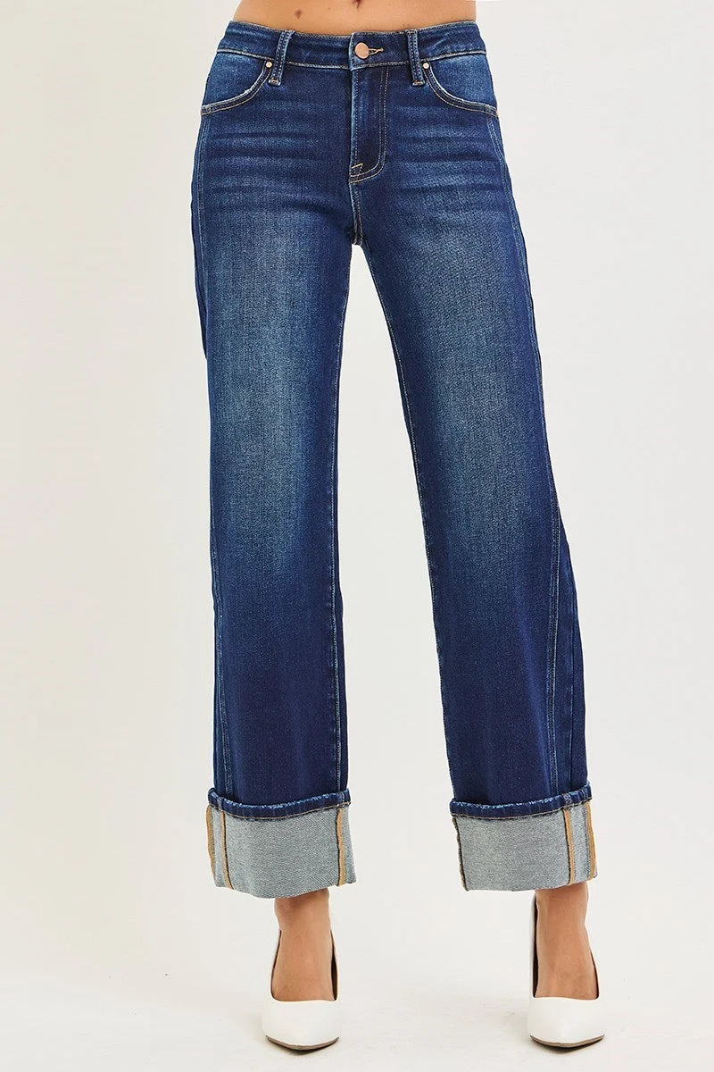 Risen Mid-Rise Worth The Cuff Jeans
